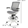 image:imageFlash Furniture Waylon MidBack Swivel Office Chair with Adjustable Foot Ring and Seat Height Ergonomic Mesh Chair with Armrests BlackGoldWhite