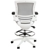 image:imageFlash Furniture Waylon MidBack Swivel Office Chair with Adjustable Foot Ring and Seat Height Ergonomic Mesh Chair with Armrests BlackGoldWhite