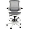 image:imageFlash Furniture Waylon MidBack Swivel Office Chair with Adjustable Foot Ring and Seat Height Ergonomic Mesh Chair with Armrests BlackGoldWhite