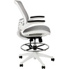 image:imageFlash Furniture Waylon MidBack Swivel Office Chair with Adjustable Foot Ring and Seat Height Ergonomic Mesh Chair with Armrests BlackGoldWhite