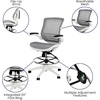 image:imageFlash Furniture Waylon MidBack Swivel Office Chair with Adjustable Foot Ring and Seat Height Ergonomic Mesh Chair with Armrests BlackGoldWhite
