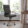 image:imageFlash Furniture Whitney HighBack Swivel LeatherSoft Desk Chair with Padded Seat and Armrests Adjustable Height Padded Office Chair WhiteChromeBlack LeathersoftGold Frame