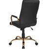 image:imageFlash Furniture Whitney HighBack Swivel LeatherSoft Desk Chair with Padded Seat and Armrests Adjustable Height Padded Office Chair WhiteChromeBlack LeathersoftGold Frame