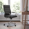 image:imageFlash Furniture Whitney HighBack Swivel LeatherSoft Desk Chair with Padded Seat and Armrests Adjustable Height Padded Office Chair WhiteChromeBlack LeathersoftChrome Frame