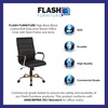 image:imageFlash Furniture Whitney HighBack Swivel LeatherSoft Desk Chair with Padded Seat and Armrests Adjustable Height Padded Office Chair WhiteChromeBlack LeathersoftGold Frame