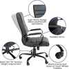 image:imageFlash Furniture Whitney HighBack Swivel LeatherSoft Desk Chair with Padded Seat and Armrests Adjustable Height Padded Office Chair WhiteChromeBlack LeathersoftBlack Frame