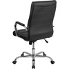 image:imageFlash Furniture Whitney HighBack Swivel LeatherSoft Desk Chair with Padded Seat and Armrests Adjustable Height Padded Office Chair WhiteChromeBlack LeathersoftChrome Frame