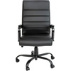 image:imageFlash Furniture Whitney HighBack Swivel LeatherSoft Desk Chair with Padded Seat and Armrests Adjustable Height Padded Office Chair WhiteChromeBlack LeathersoftBlack Frame