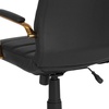 image:imageFlash Furniture Whitney HighBack Swivel LeatherSoft Desk Chair with Padded Seat and Armrests Adjustable Height Padded Office Chair WhiteChromeBlack LeathersoftGold Frame