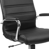 image:imageFlash Furniture Whitney HighBack Swivel LeatherSoft Desk Chair with Padded Seat and Armrests Adjustable Height Padded Office Chair WhiteChromeBlack LeathersoftChrome Frame