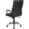 image:imageFlash Furniture Whitney HighBack Swivel LeatherSoft Desk Chair with Padded Seat and Armrests Adjustable Height Padded Office Chair WhiteChromeBlack LeathersoftRose Gold Frame