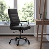 image:imageFlash Furniture Whitney HighBack Swivel LeatherSoft Desk Chair with Padded Seat and Armrests Adjustable Height Padded Office Chair WhiteChromeBlack LeathersoftBlack Frame
