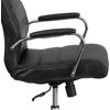 image:imageFlash Furniture Whitney HighBack Swivel LeatherSoft Desk Chair with Padded Seat and Armrests Adjustable Height Padded Office Chair WhiteChromeBlack LeathersoftChrome Frame