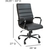 image:imageFlash Furniture Whitney HighBack Swivel LeatherSoft Desk Chair with Padded Seat and Armrests Adjustable Height Padded Office Chair WhiteChromeBlack LeathersoftBlack Frame