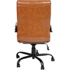 image:imageFlash Furniture Whitney HighBack Swivel LeatherSoft Desk Chair with Padded Seat and Armrests Adjustable Height Padded Office Chair WhiteChromeBrown LeathersoftBlack Frame