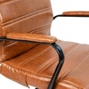 image:imageFlash Furniture Whitney HighBack Swivel LeatherSoft Desk Chair with Padded Seat and Armrests Adjustable Height Padded Office Chair WhiteChromeBrown LeathersoftBlack Frame