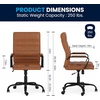 image:imageFlash Furniture Whitney HighBack Swivel LeatherSoft Desk Chair with Padded Seat and Armrests Adjustable Height Padded Office Chair WhiteChromeBrown LeathersoftBlack Frame