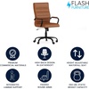 image:imageFlash Furniture Whitney HighBack Swivel LeatherSoft Desk Chair with Padded Seat and Armrests Adjustable Height Padded Office Chair WhiteChromeBrown LeathersoftBlack Frame