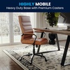 image:imageFlash Furniture Whitney HighBack Swivel LeatherSoft Desk Chair with Padded Seat and Armrests Adjustable Height Padded Office Chair WhiteChromeBrown LeathersoftBlack Frame