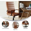 image:imageFlash Furniture Whitney HighBack Swivel LeatherSoft Desk Chair with Padded Seat and Armrests Adjustable Height Padded Office Chair WhiteChromeBrown LeathersoftBlack Frame