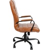 image:imageFlash Furniture Whitney HighBack Swivel LeatherSoft Desk Chair with Padded Seat and Armrests Adjustable Height Padded Office Chair WhiteChromeBrown LeathersoftBlack Frame