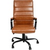 image:imageFlash Furniture Whitney HighBack Swivel LeatherSoft Desk Chair with Padded Seat and Armrests Adjustable Height Padded Office Chair WhiteChromeBrown LeathersoftBlack Frame