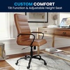image:imageFlash Furniture Whitney HighBack Swivel LeatherSoft Desk Chair with Padded Seat and Armrests Adjustable Height Padded Office Chair WhiteChromeBrown LeathersoftBlack Frame