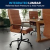 image:imageFlash Furniture Whitney HighBack Swivel LeatherSoft Desk Chair with Padded Seat and Armrests Adjustable Height Padded Office Chair WhiteChromeBrown LeathersoftBlack Frame