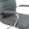 image:imageFlash Furniture Whitney HighBack Swivel LeatherSoft Desk Chair with Padded Seat and Armrests Adjustable Height Padded Office Chair WhiteChromeGray LeathersoftChrome Frame