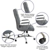 image:imageFlash Furniture Whitney HighBack Swivel LeatherSoft Desk Chair with Padded Seat and Armrests Adjustable Height Padded Office Chair WhiteChromeGray LeathersoftChrome Frame
