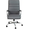 image:imageFlash Furniture Whitney HighBack Swivel LeatherSoft Desk Chair with Padded Seat and Armrests Adjustable Height Padded Office Chair WhiteChromeGray LeathersoftChrome Frame