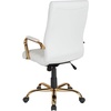 image:imageFlash Furniture Whitney HighBack Swivel LeatherSoft Desk Chair with Padded Seat and Armrests Adjustable Height Padded Office Chair WhiteChromeWhite LeathersoftGold Frame
