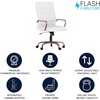 image:imageFlash Furniture Whitney HighBack Swivel LeatherSoft Desk Chair with Padded Seat and Armrests Adjustable Height Padded Office Chair WhiteChromeWhite LeathersoftRose Gold Frame
