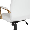 image:imageFlash Furniture Whitney HighBack Swivel LeatherSoft Desk Chair with Padded Seat and Armrests Adjustable Height Padded Office Chair WhiteChromeWhite LeathersoftGold Frame