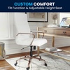 image:imageFlash Furniture Whitney HighBack Swivel LeatherSoft Desk Chair with Padded Seat and Armrests Adjustable Height Padded Office Chair WhiteChromeWhite LeathersoftRose Gold Frame
