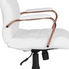 image:imageFlash Furniture Whitney HighBack Swivel LeatherSoft Desk Chair with Padded Seat and Armrests Adjustable Height Padded Office Chair WhiteChromeWhite LeathersoftRose Gold Frame