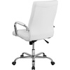 image:imageFlash Furniture Whitney HighBack Swivel LeatherSoft Desk Chair with Padded Seat and Armrests Adjustable Height Padded Office Chair WhiteChromeWhite LeathersoftChrome Frame