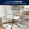 image:imageFlash Furniture Whitney HighBack Swivel LeatherSoft Desk Chair with Padded Seat and Armrests Adjustable Height Padded Office Chair WhiteChromeWhite LeathersoftGold Frame