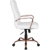 image:imageFlash Furniture Whitney HighBack Swivel LeatherSoft Desk Chair with Padded Seat and Armrests Adjustable Height Padded Office Chair WhiteChromeWhite LeathersoftRose Gold Frame