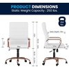 image:imageFlash Furniture Whitney HighBack Swivel LeatherSoft Desk Chair with Padded Seat and Armrests Adjustable Height Padded Office Chair WhiteChromeWhite LeathersoftRose Gold Frame