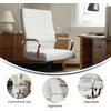 image:imageFlash Furniture Whitney HighBack Swivel LeatherSoft Desk Chair with Padded Seat and Armrests Adjustable Height Padded Office Chair WhiteChromeWhite LeathersoftRose Gold Frame