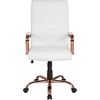 image:imageFlash Furniture Whitney HighBack Swivel LeatherSoft Desk Chair with Padded Seat and Armrests Adjustable Height Padded Office Chair WhiteChromeWhite LeathersoftRose Gold Frame