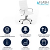 image:imageFlash Furniture Whitney HighBack Swivel LeatherSoft Desk Chair with Padded Seat and Armrests Adjustable Height Padded Office Chair WhiteChromeWhite LeathersoftChrome Frame