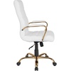 image:imageFlash Furniture Whitney HighBack Swivel LeatherSoft Desk Chair with Padded Seat and Armrests Adjustable Height Padded Office Chair WhiteChromeWhite LeathersoftGold Frame