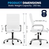 image:imageFlash Furniture Whitney HighBack Swivel LeatherSoft Desk Chair with Padded Seat and Armrests Adjustable Height Padded Office Chair WhiteChromeWhite LeathersoftChrome Frame