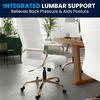 image:imageFlash Furniture Whitney HighBack Swivel LeatherSoft Desk Chair with Padded Seat and Armrests Adjustable Height Padded Office Chair WhiteChromeWhite LeathersoftGold Frame