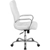 image:imageFlash Furniture Whitney HighBack Swivel LeatherSoft Desk Chair with Padded Seat and Armrests Adjustable Height Padded Office Chair WhiteChromeWhite LeathersoftChrome Frame