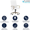 image:imageFlash Furniture Whitney HighBack Swivel LeatherSoft Desk Chair with Padded Seat and Armrests Adjustable Height Padded Office Chair WhiteChromeWhite LeathersoftGold Frame