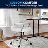 image:imageFlash Furniture Whitney HighBack Swivel LeatherSoft Desk Chair with Padded Seat and Armrests Adjustable Height Padded Office Chair WhiteChromeWhite LeathersoftChrome Frame