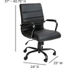 image:imageFlash Furniture Whitney MidBack Desk Chair  Brown LeatherSoft Executive Swivel Office Chair with Black Frame  Swivel Arm ChairBlack